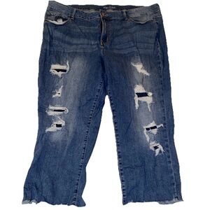 Maurices Size 20 Jeans Raw Hem Cropped Distressed